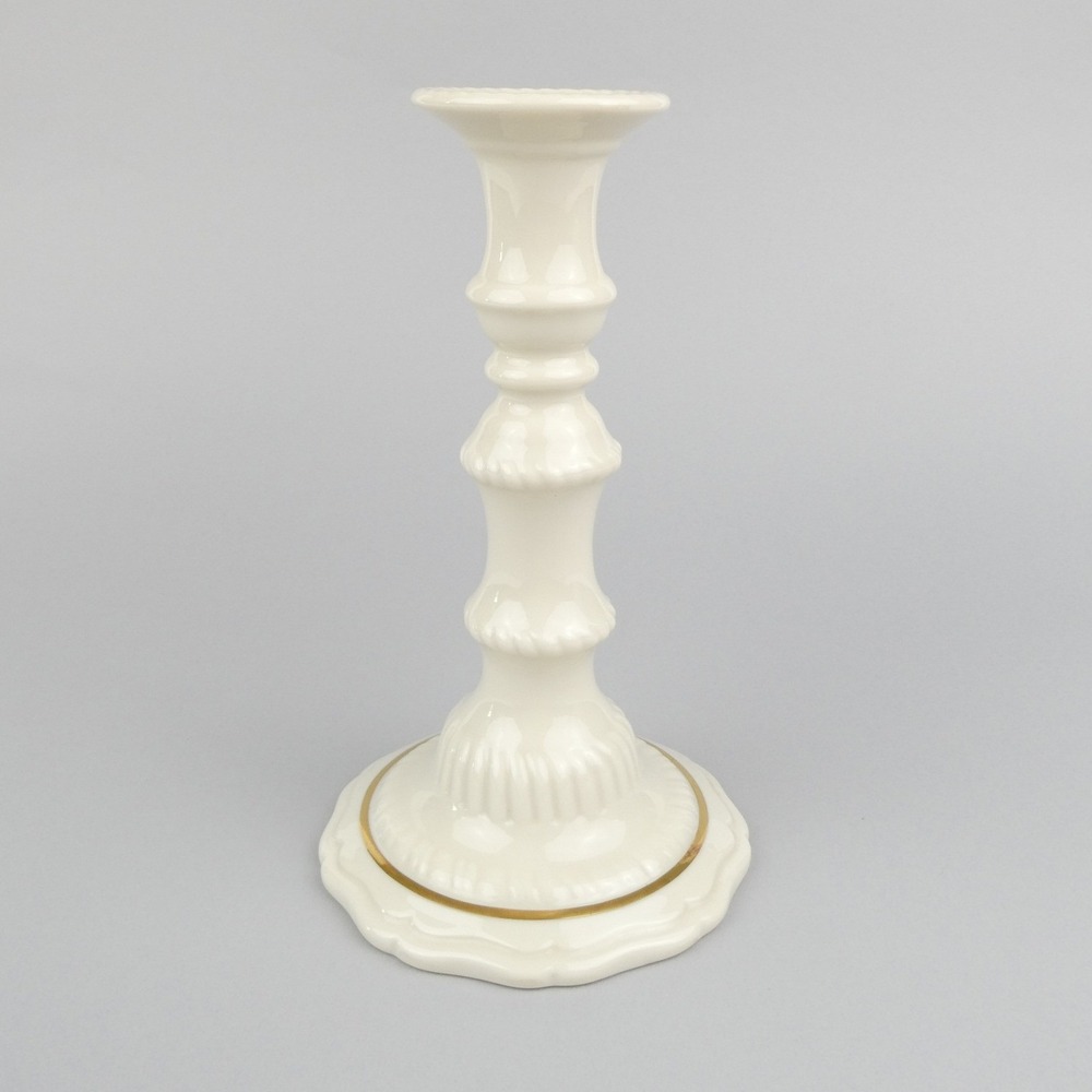 Lenox Ivory 24K Gold Trim Candlestick 8.5"H